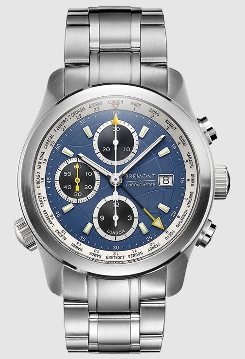 Replica Bremont Watch Altitude Pilot Chronographs ALT1-WT Blue Dial Steel Strap Replica Bremont Watch Altitude Pilot Chronographs ALT1-WT Blue Dial Steel Strap